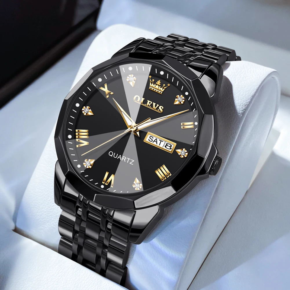 Quartz Waterproof Stainless Steel Luminous Wristwatch