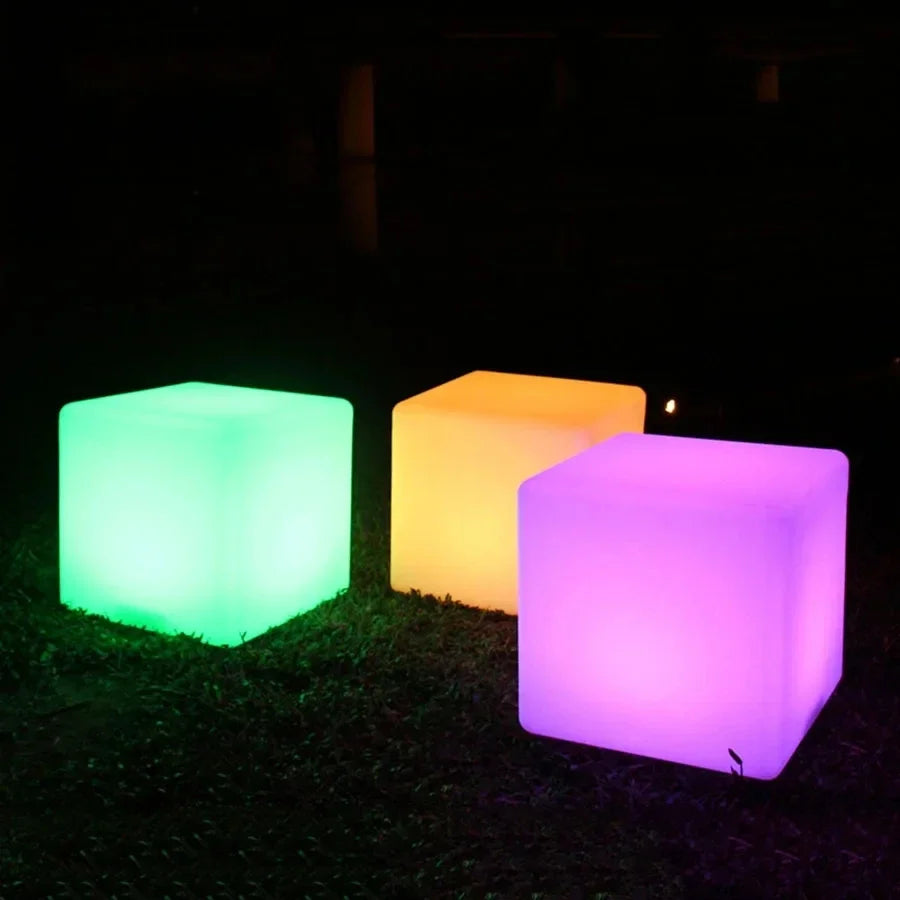 Led Luminescent Cube Square Furniture Chair