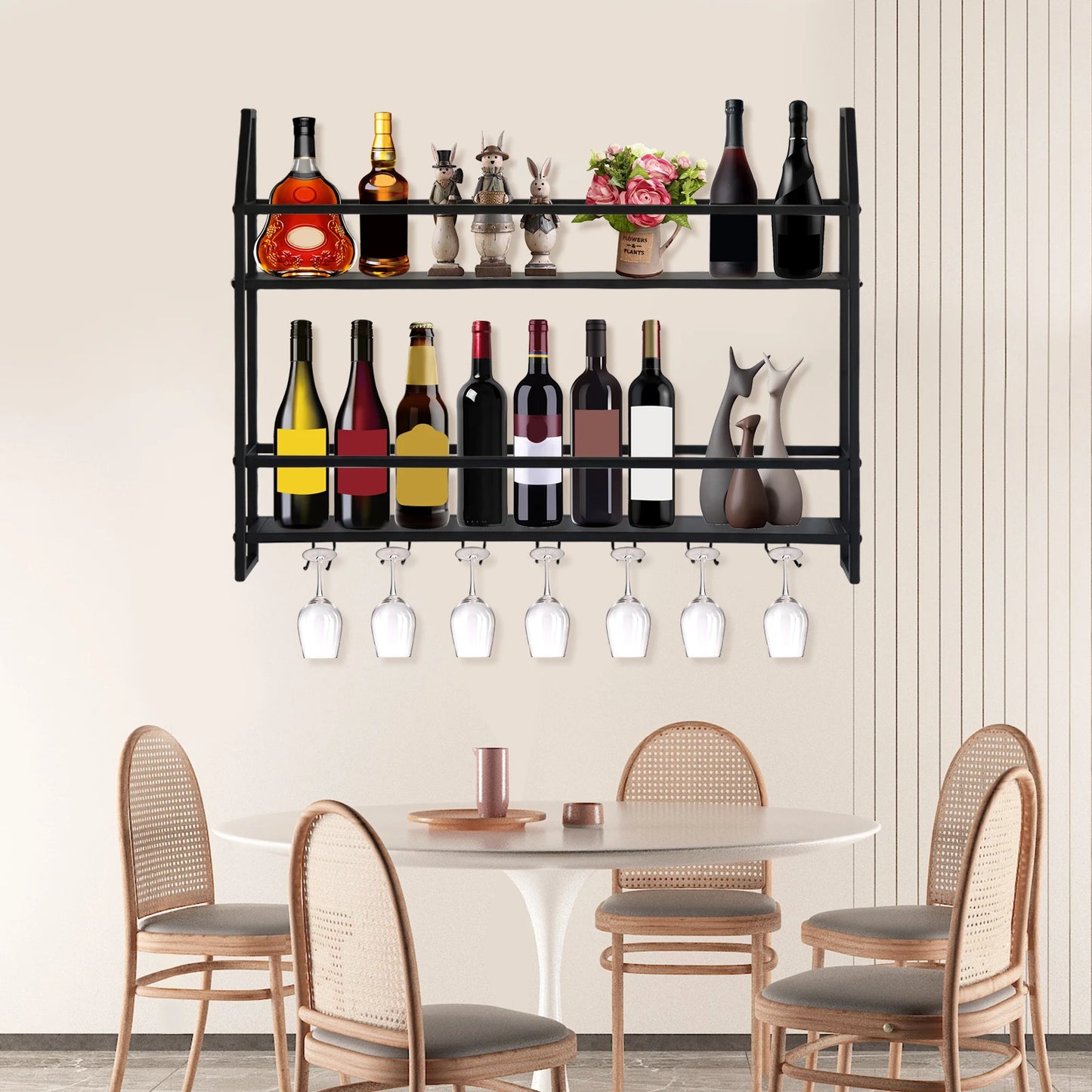 Wall Mounted Iron Wine Rack