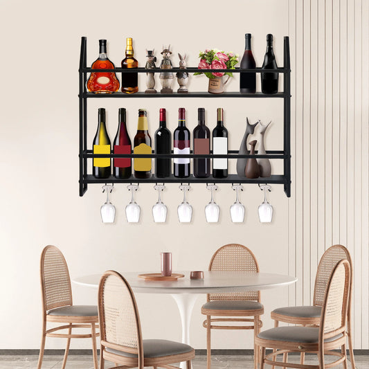 Wall Mounted Iron Wine Rack