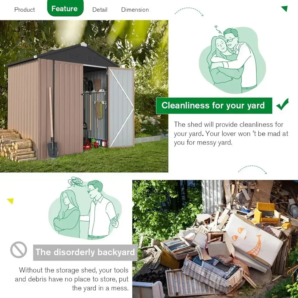 6 X 4FT Outdoor Storage Shed