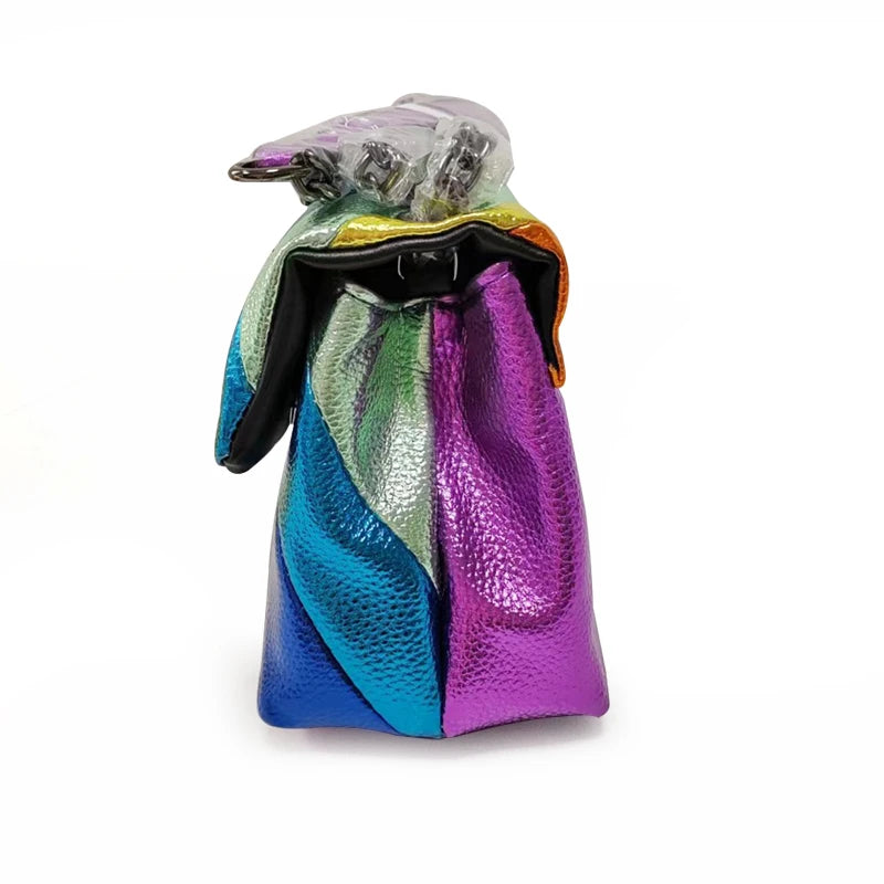 Colorful Women Handbag Rainbow Patchwork