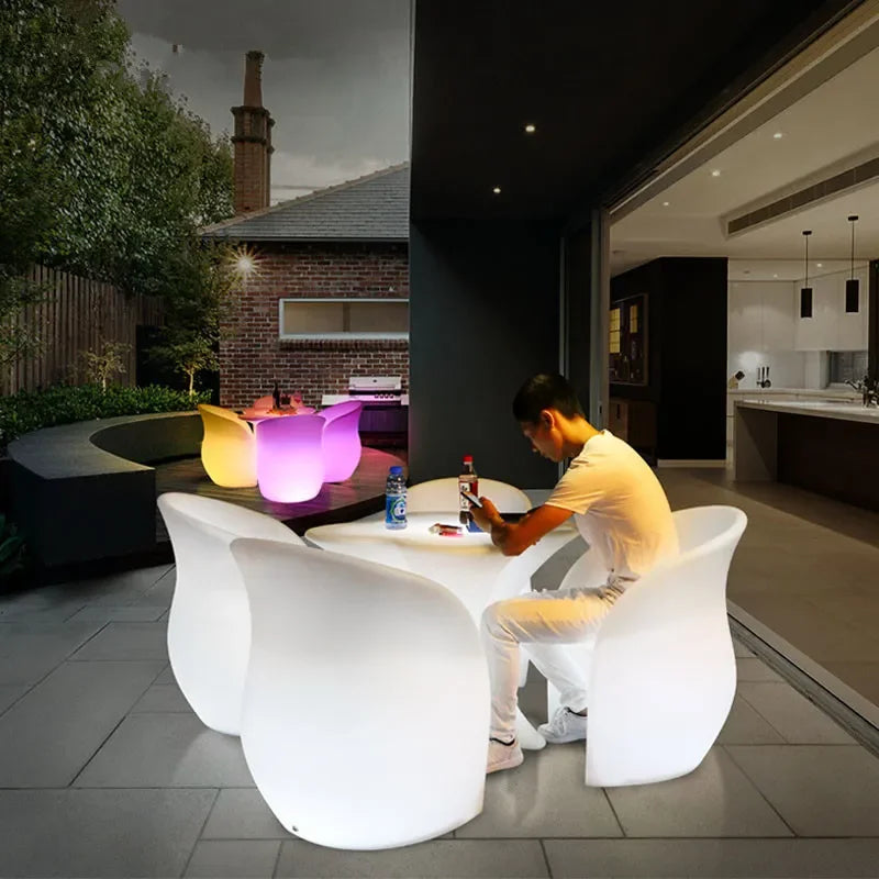 Party Decoration LED Luminous Plum Blossom Table Chair Outdoor