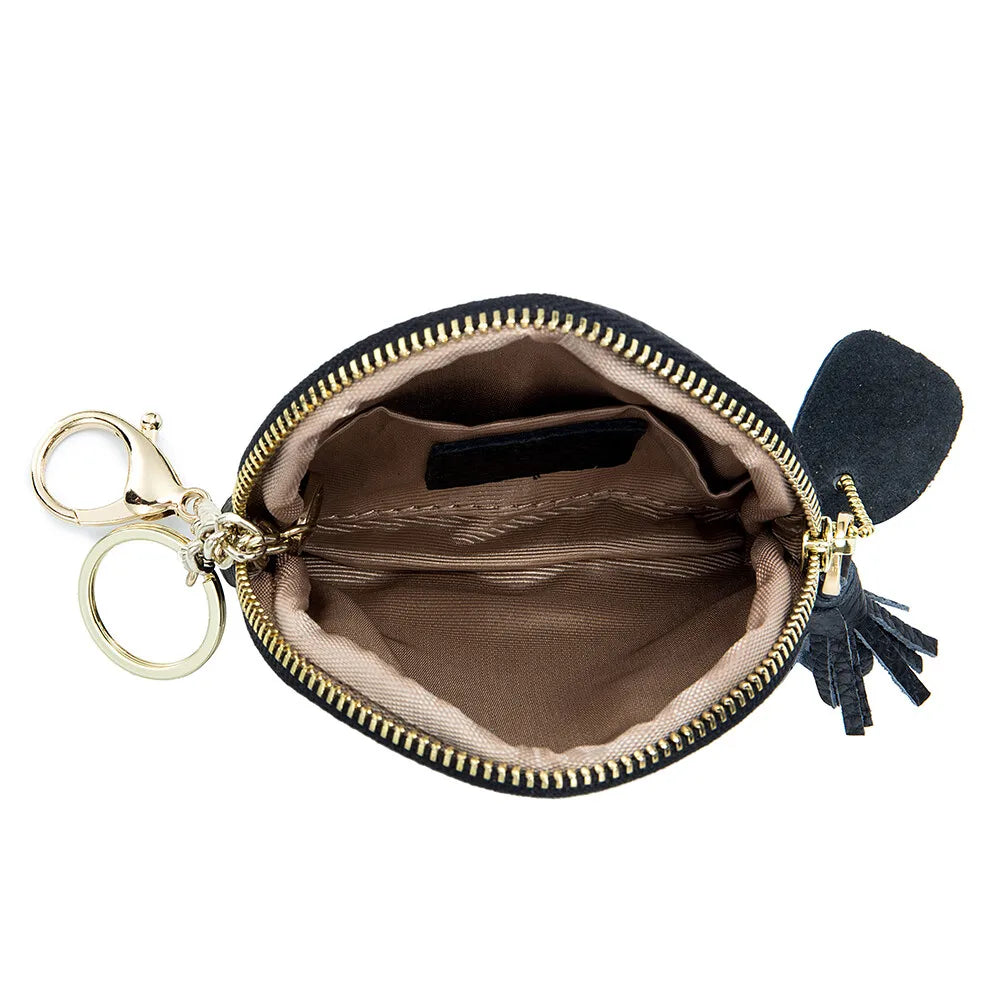 Cute Cartoon Genuine Leather Mini Coin Purse with Keychain