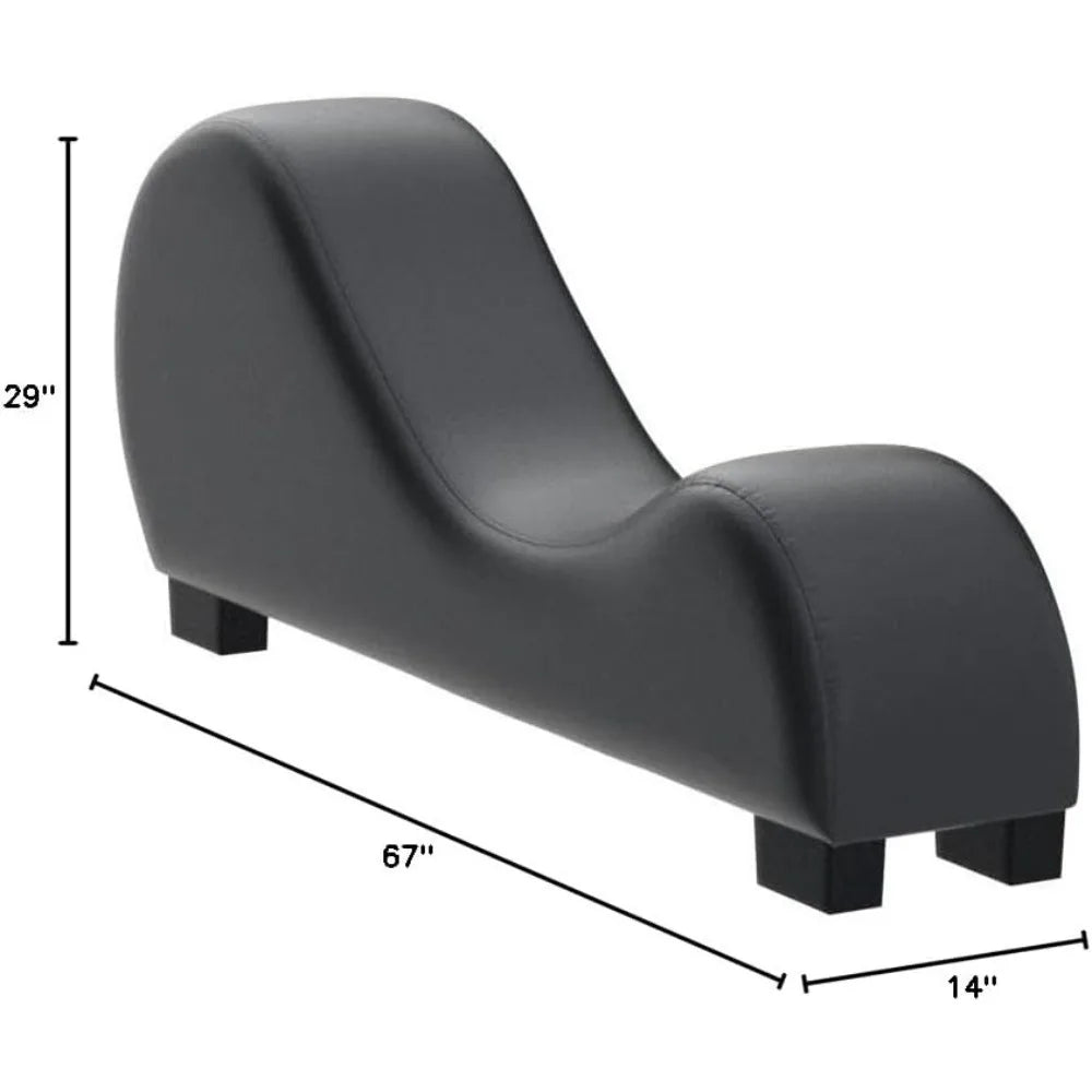 Modern Faux Leather Curved Lounge Chaise