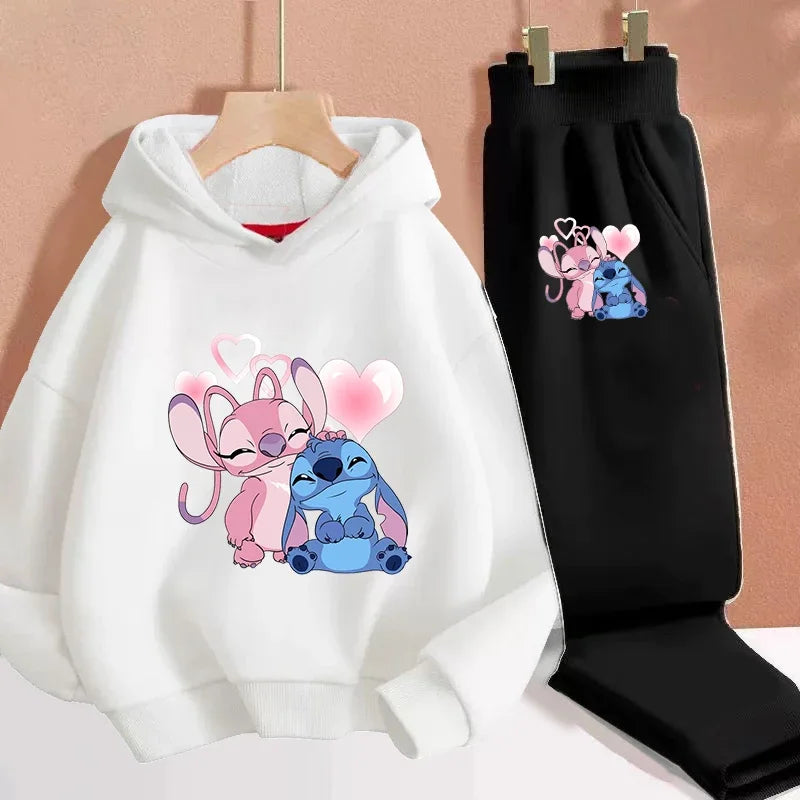 Lilo & Stitch Hoodie Set Casual Tracksuit