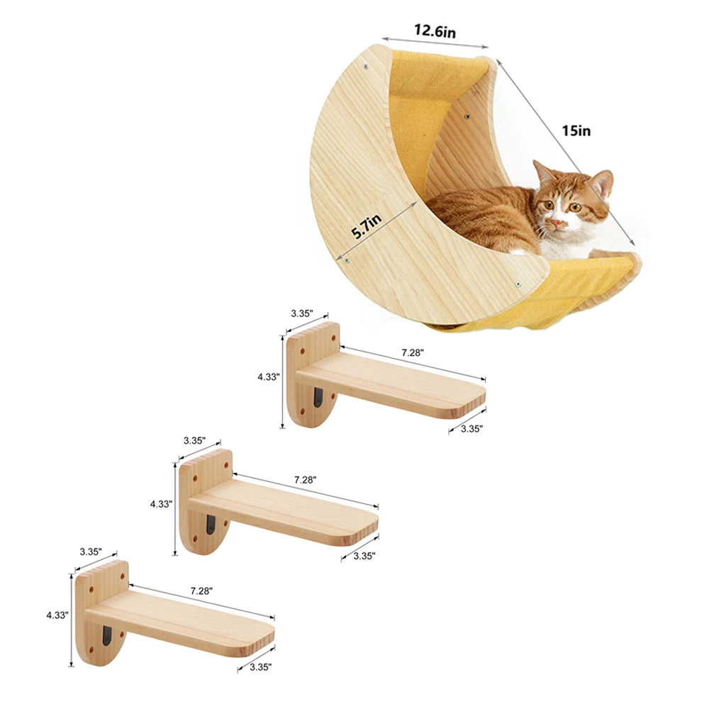 Cat Wall Climbing Shelves Moon Shaped