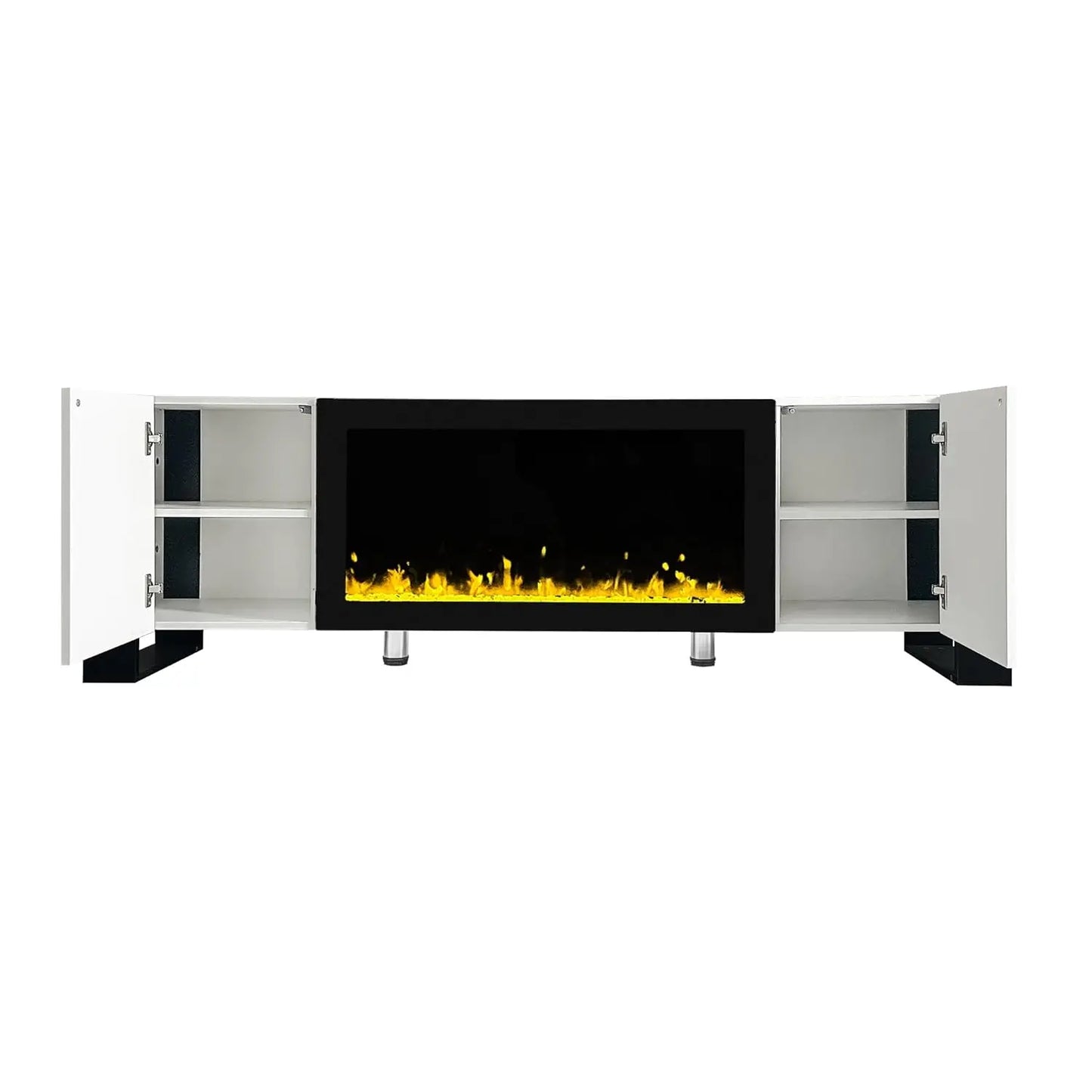Modern Electric Fireplace TV Stand with Non-Heating Flame Effect