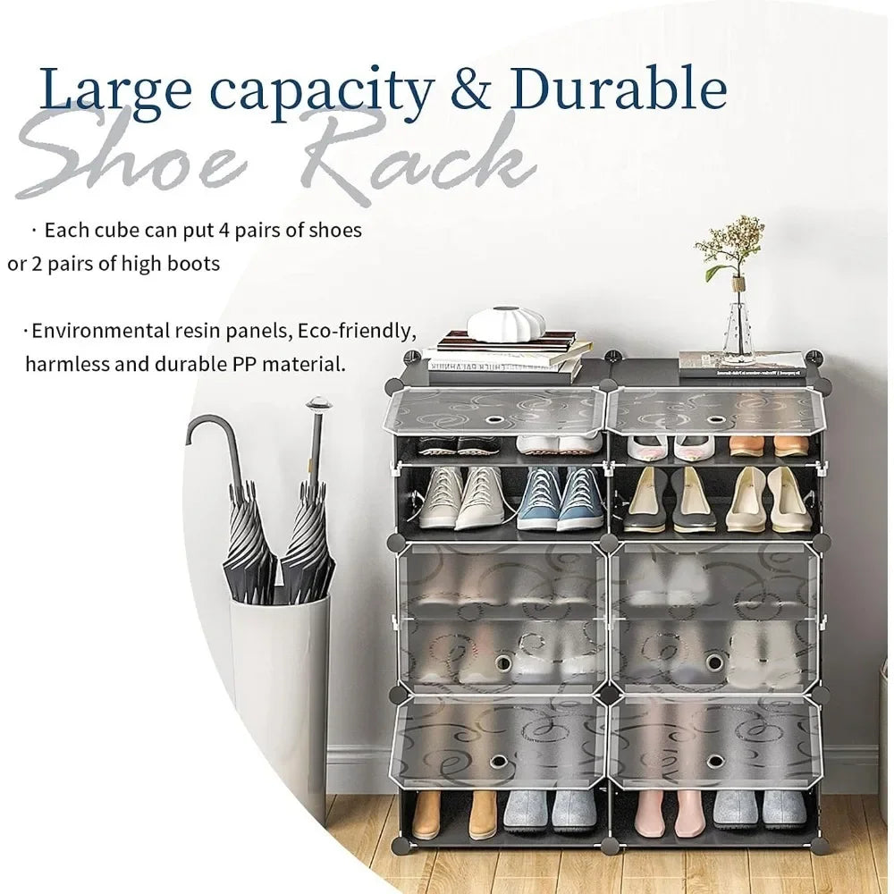 72 Pairs Shoe Organizer Expandable Storage Cabinet