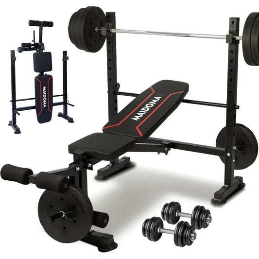 1500LBS 6 in 1 Weight Bench with Leg Extension and Preacher Curl