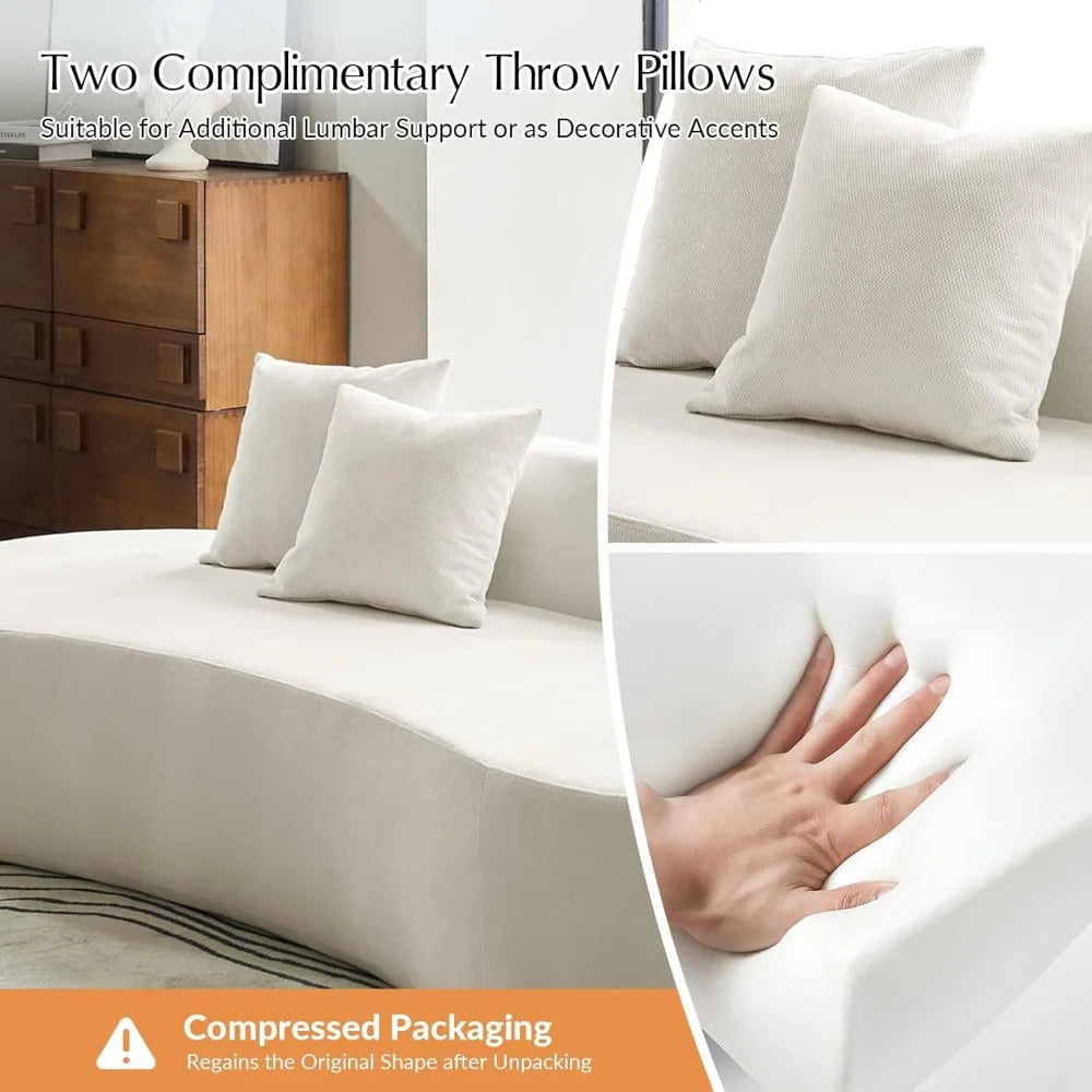 94.5" Curved Modern Compressed Foam Sofa