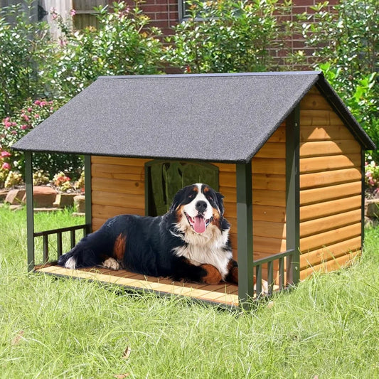 Weatherproof Doghouse All-Around Iron Frame & Fir Wood