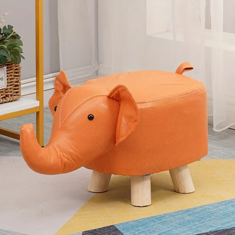Elephant Stool Cartoon Cute Low Solid Wood
