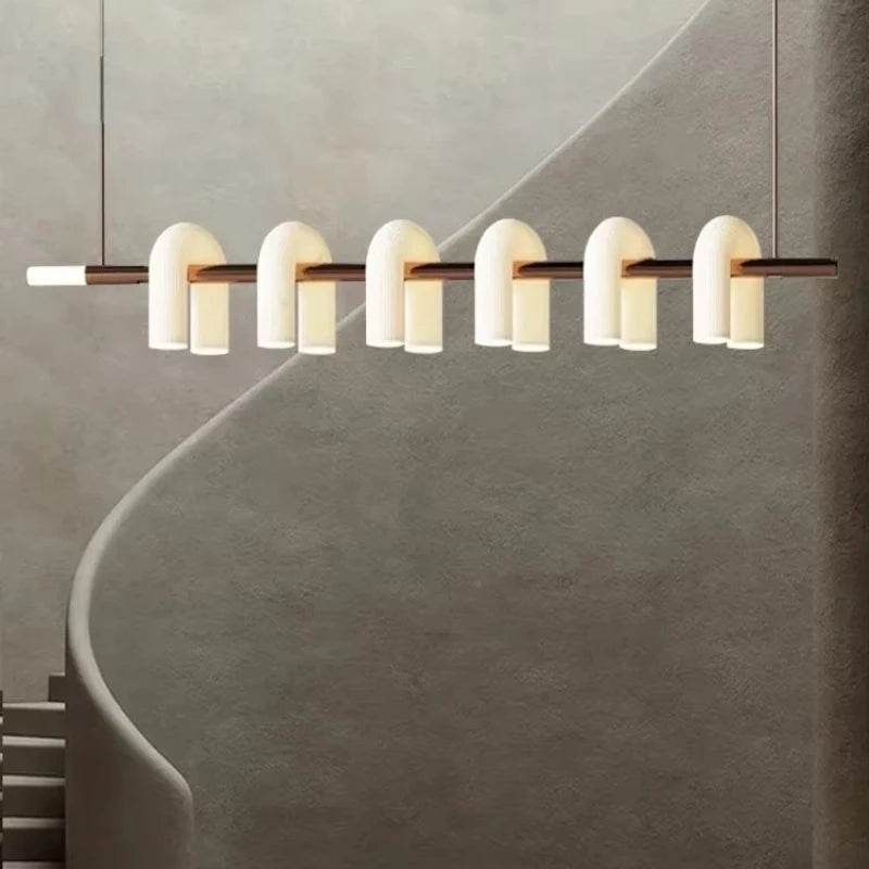 Modern Creative U-Shaped White Glass LED Lighting