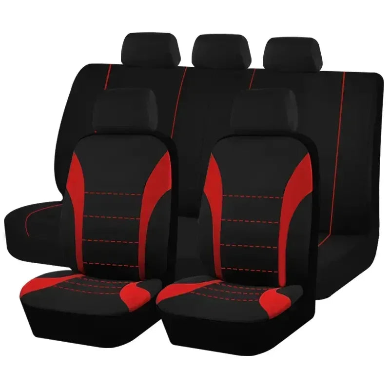 Seat Cover Polyester Fabric 7 Piece Set Four Season Universal