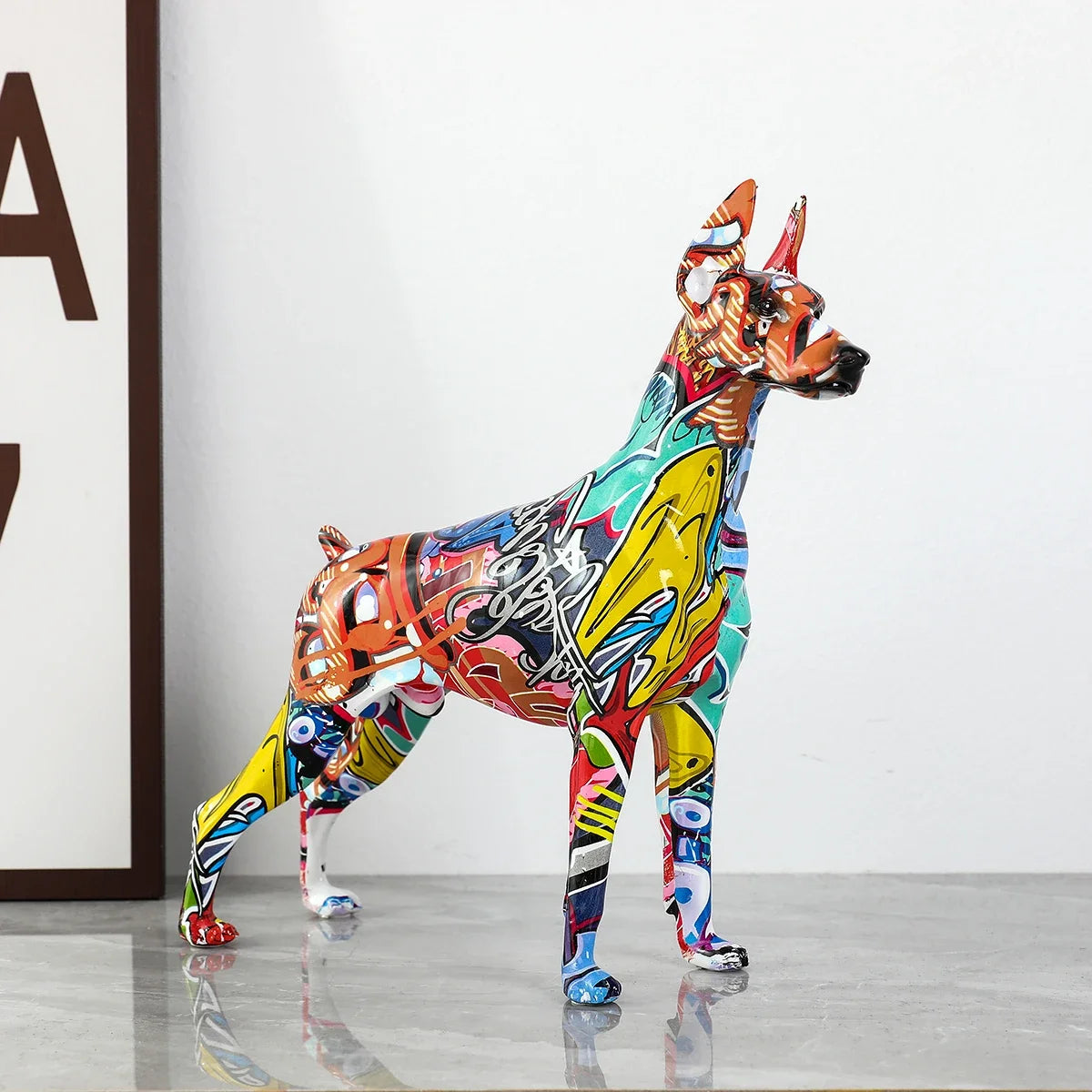 Creative Graffiti Color Doberman Dog Home Decor
