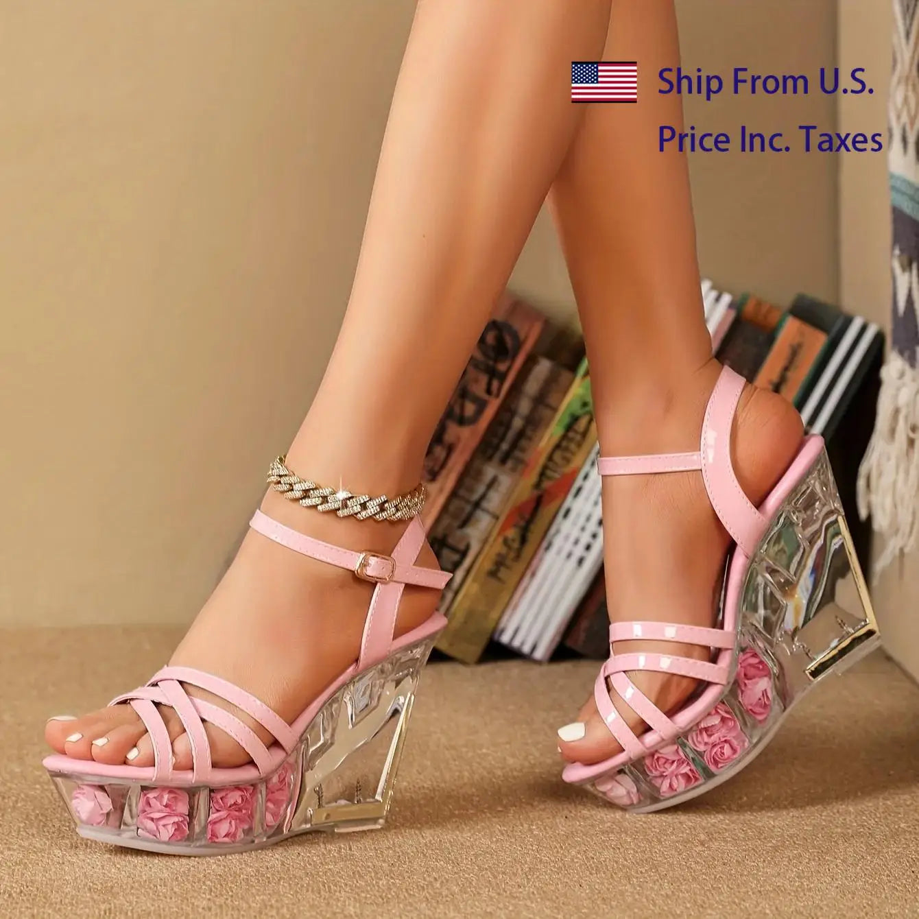 Wedge Sandals Ankle Strap Slingback