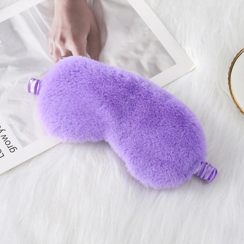 Soft Plush Sleeping Mask Rabbit Fur