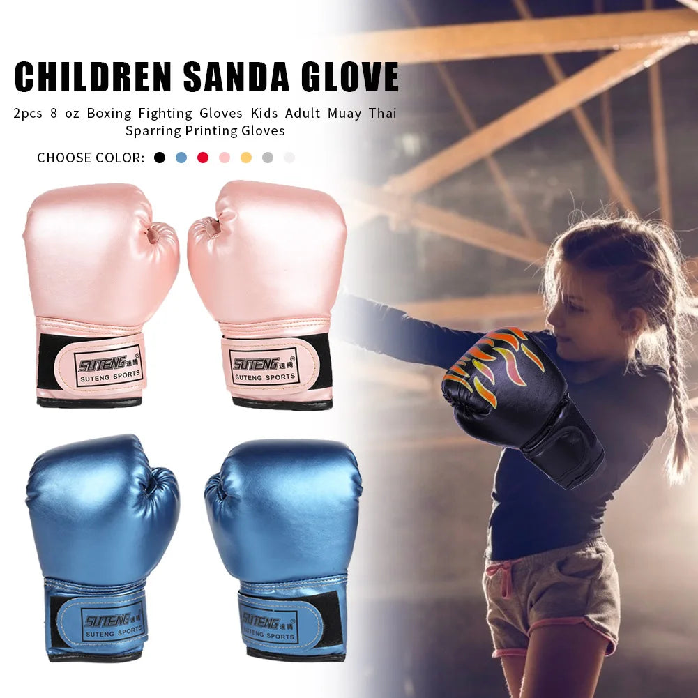 2pcs Boxing Training Fighting Gloves PU Leather Kids