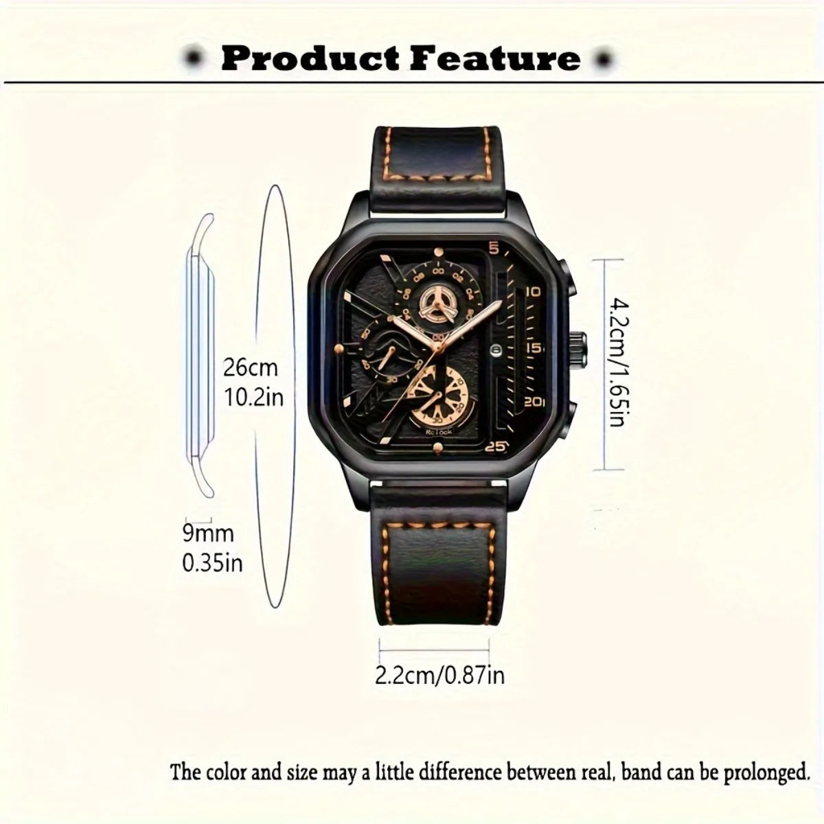 4pc Mens Quartz Watch Set