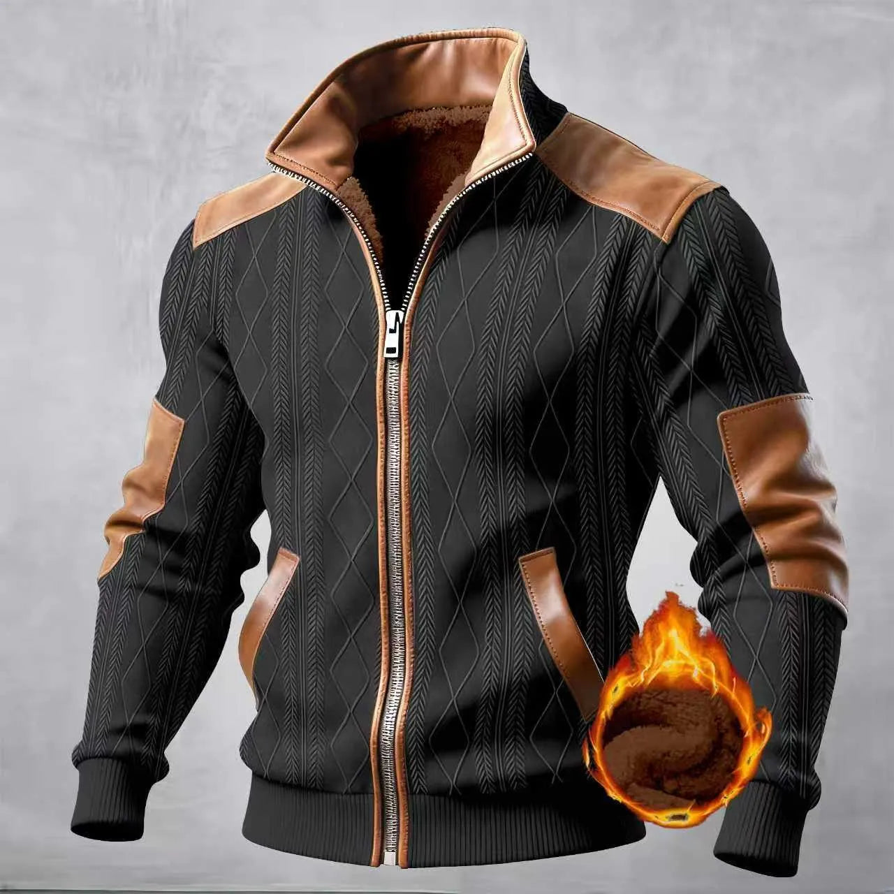 Textured Patchwork Fashion Casual Jacket