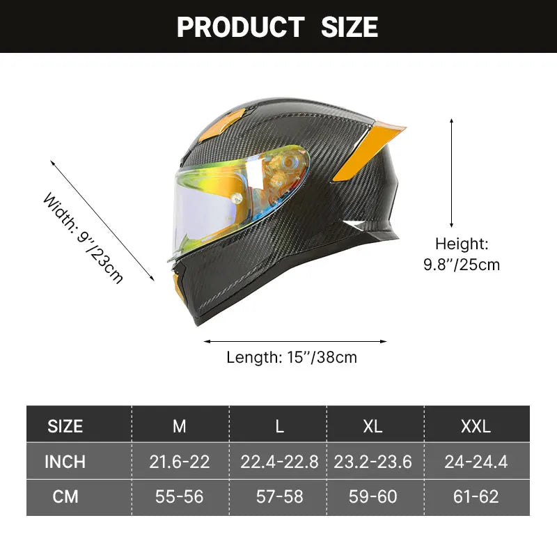 Fashion Trend Full Face Racing Carbon Fiber Helmet
