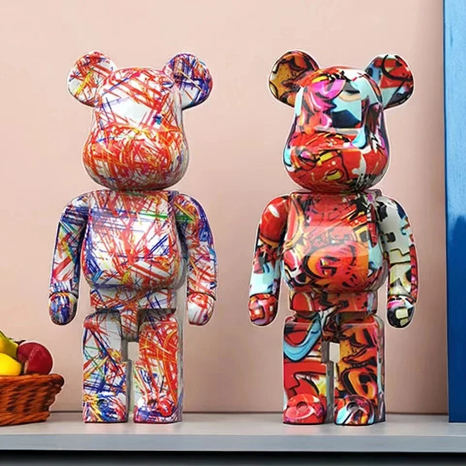 27cm/10Inches Graffiti Bear Figurine Home Decor