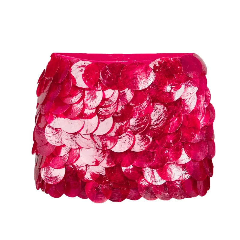 Casual Low Rise Sequins Skirt Party Clubwear