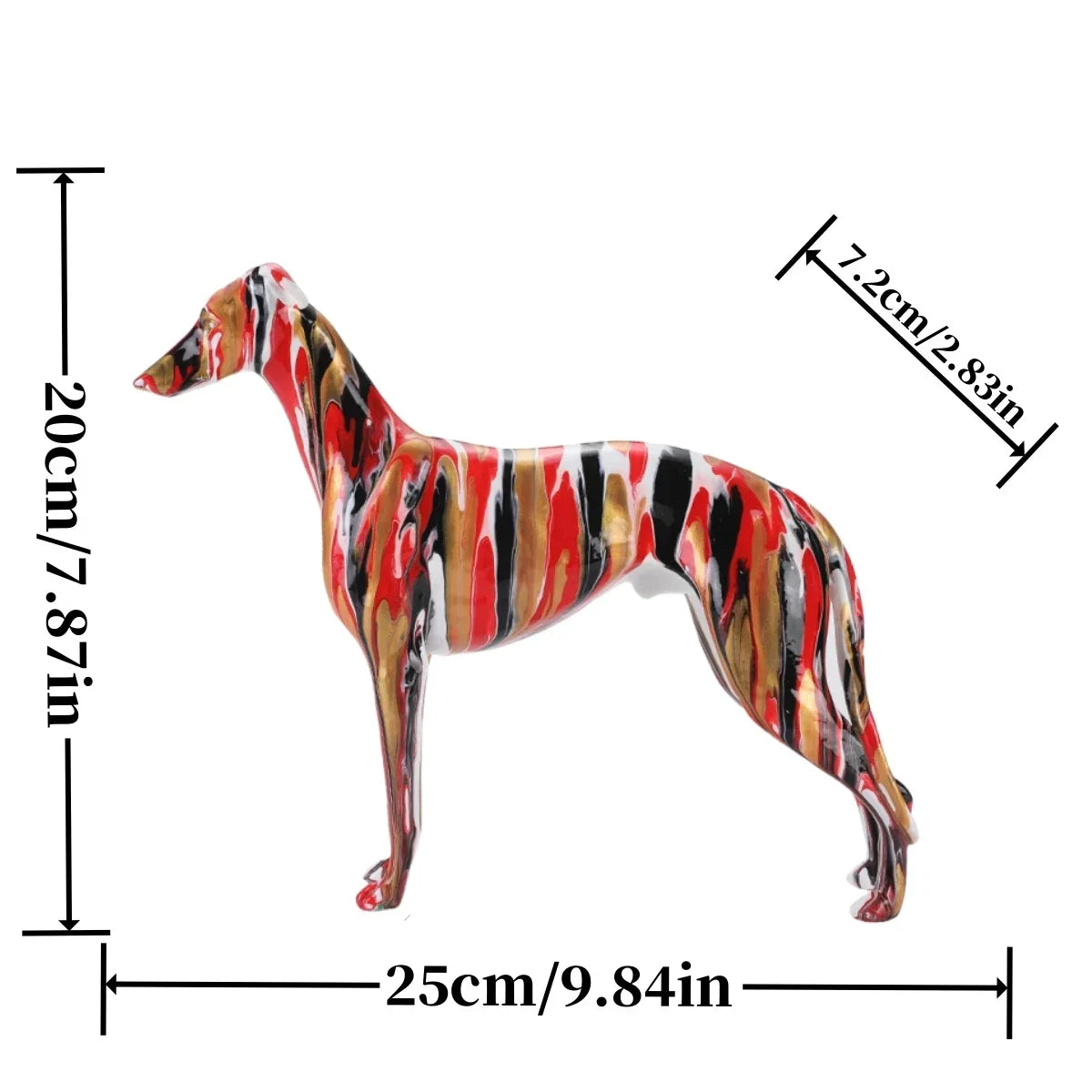 9.84inch Graffiti Greyhound Home Decoration