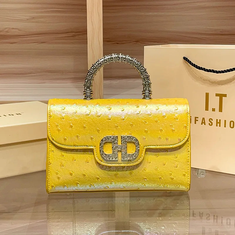 Ostrich Pattern Underarm Elegant Crossbody Bag