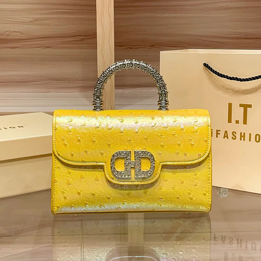 Ostrich Pattern Underarm Elegant Crossbody Bag