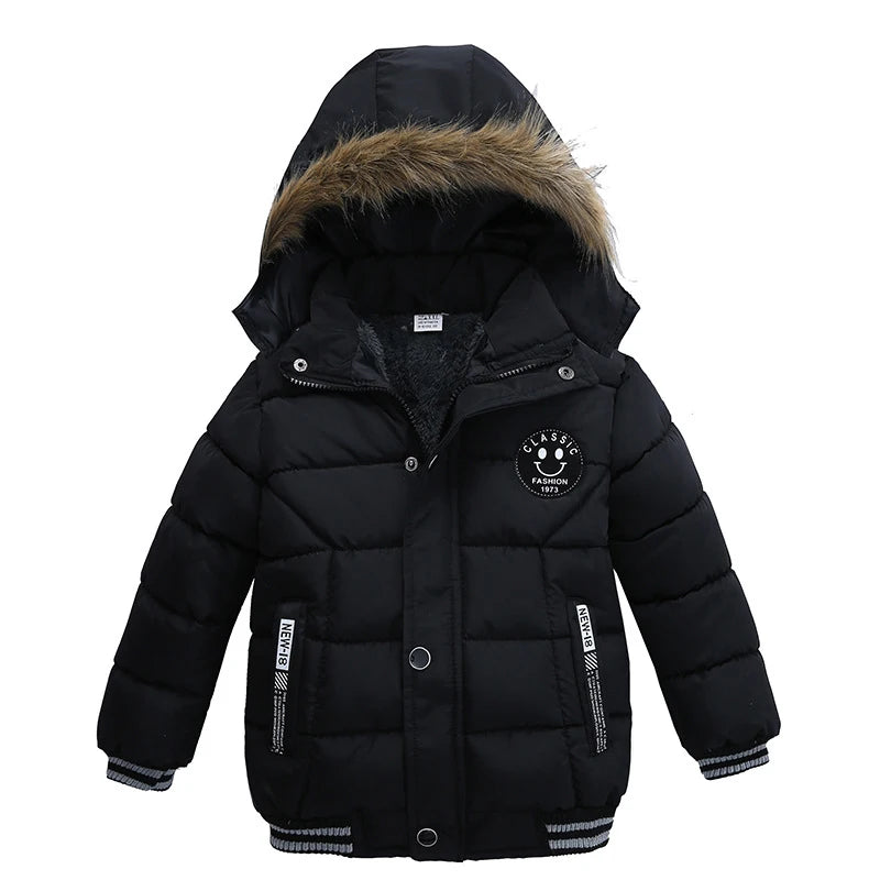 Winter Boys Jacket Warm Fur Collar