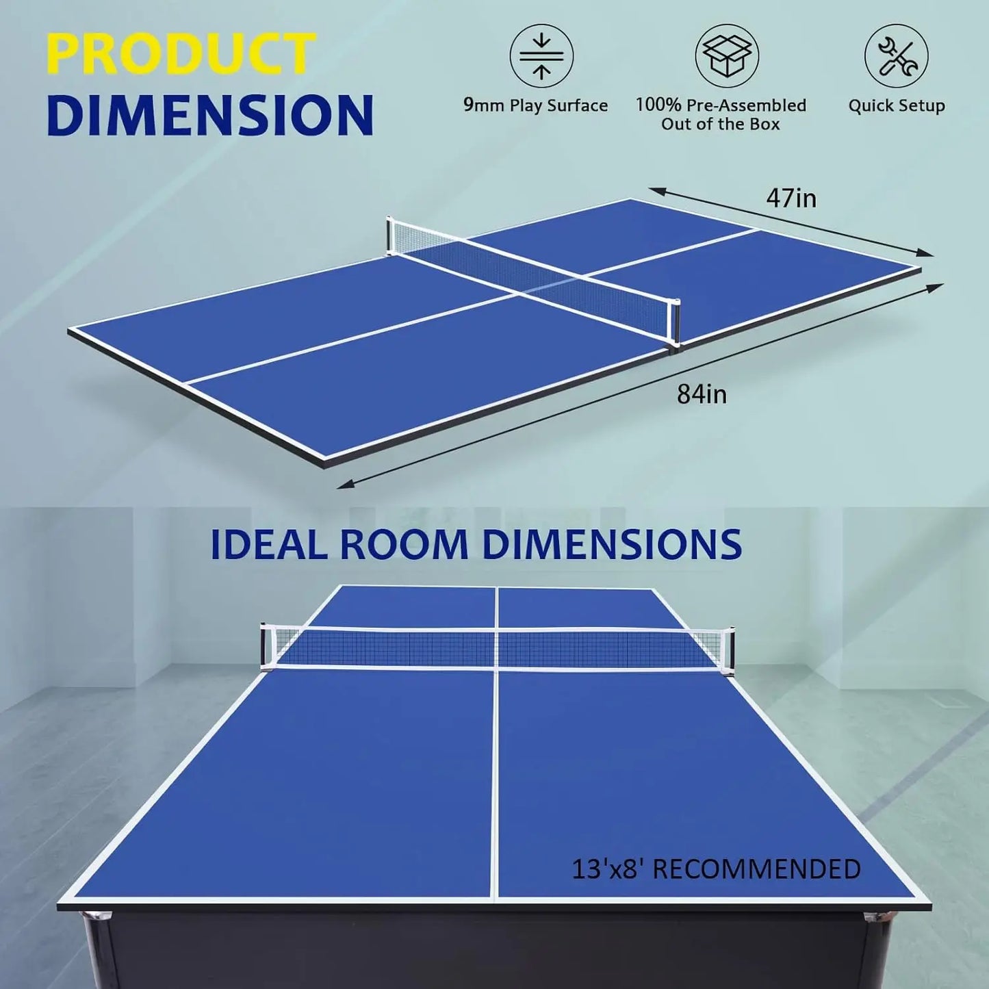 Foldable Ping Pong Table Topper for Pool Table