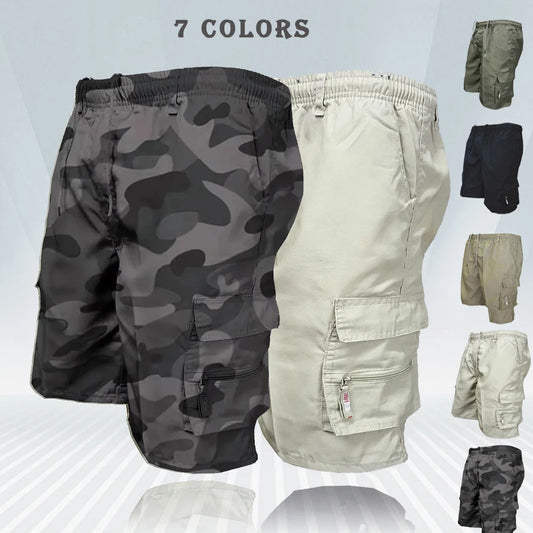 Men's Casual Cargo Shorts Knee-length Multi-pocket