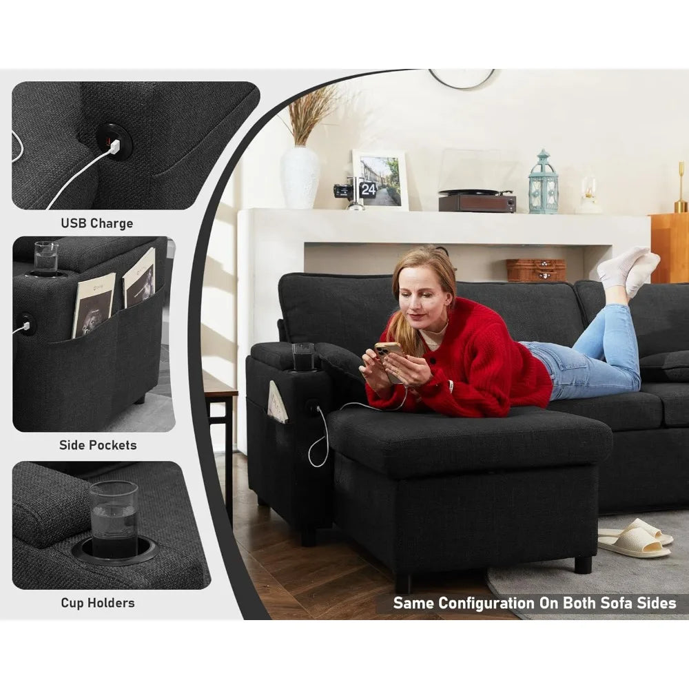 Pull Out Modular Sofa Bed Convertible Living Room Furniture