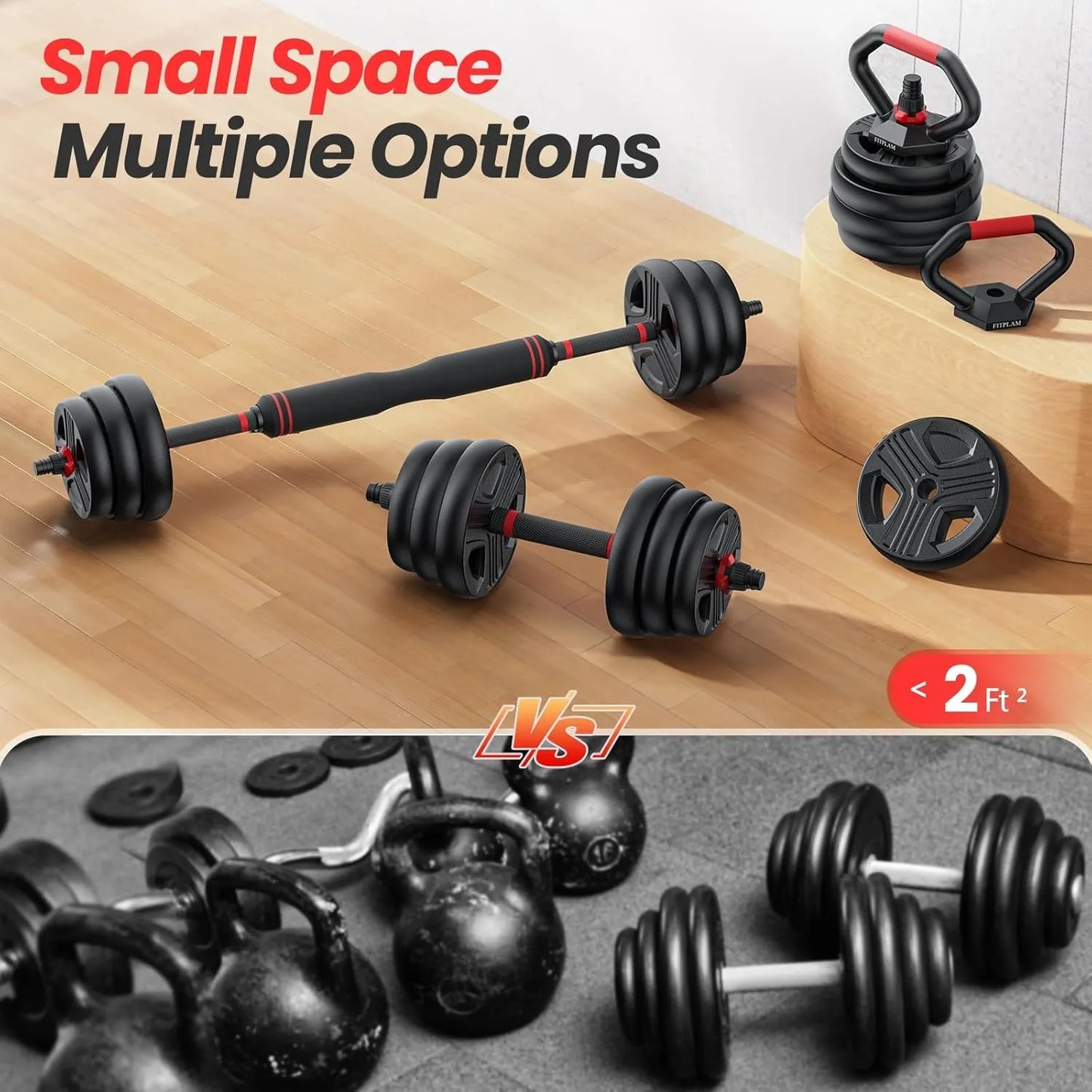 Adjustable Dumbbell 20/35/45/55/70/90lbs Free Weights