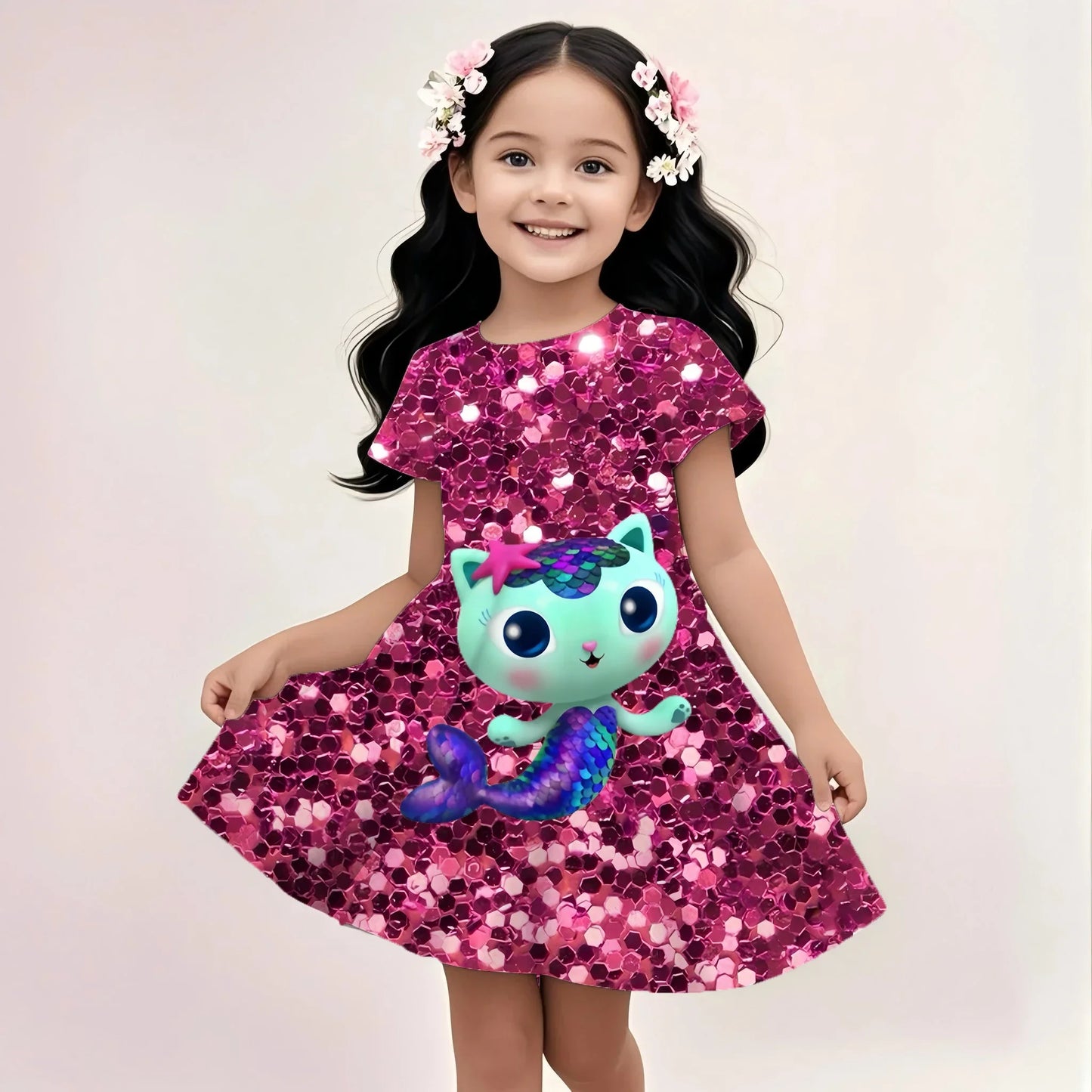 Sequins 3d Printed Gabby Dollhouse Dress