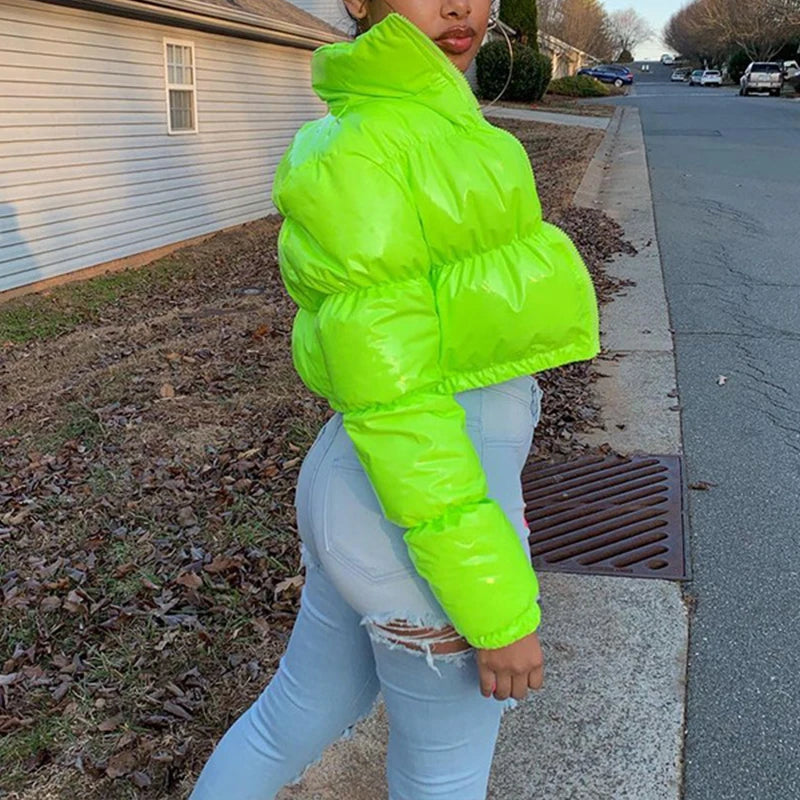Leisure High Street Style Women's Puff Sleeve Jacket