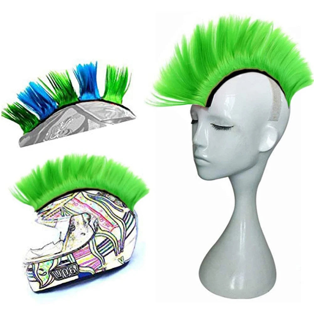 Punk Mohawk Synthetic Wigs Helmet Decoration