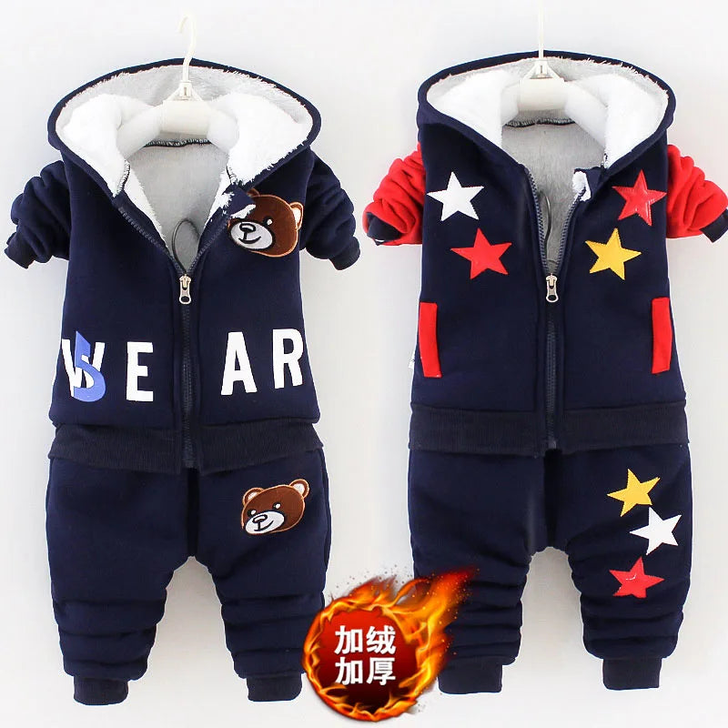 Boys Girls Cotton Coat Pants 2Pcs Children Fashion Outfit 1-5Y