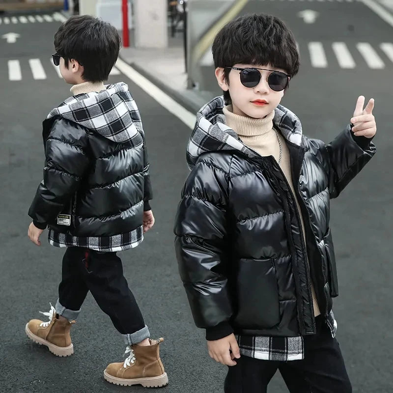 Boys Down Padded Winter Hooded Coat