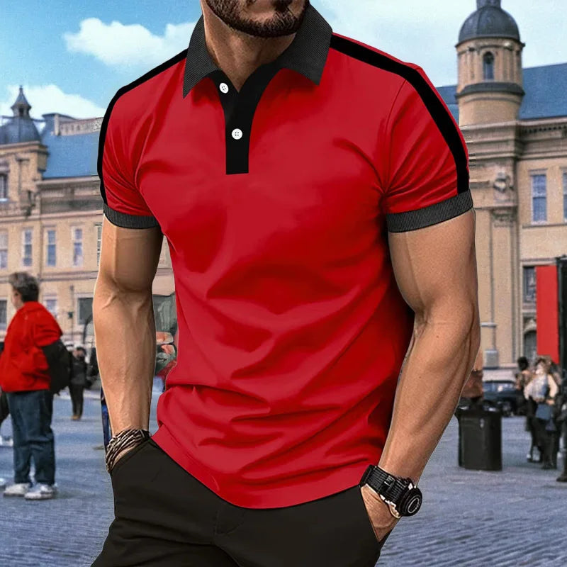men's short sleeved polo fashionable lapel T-shirt