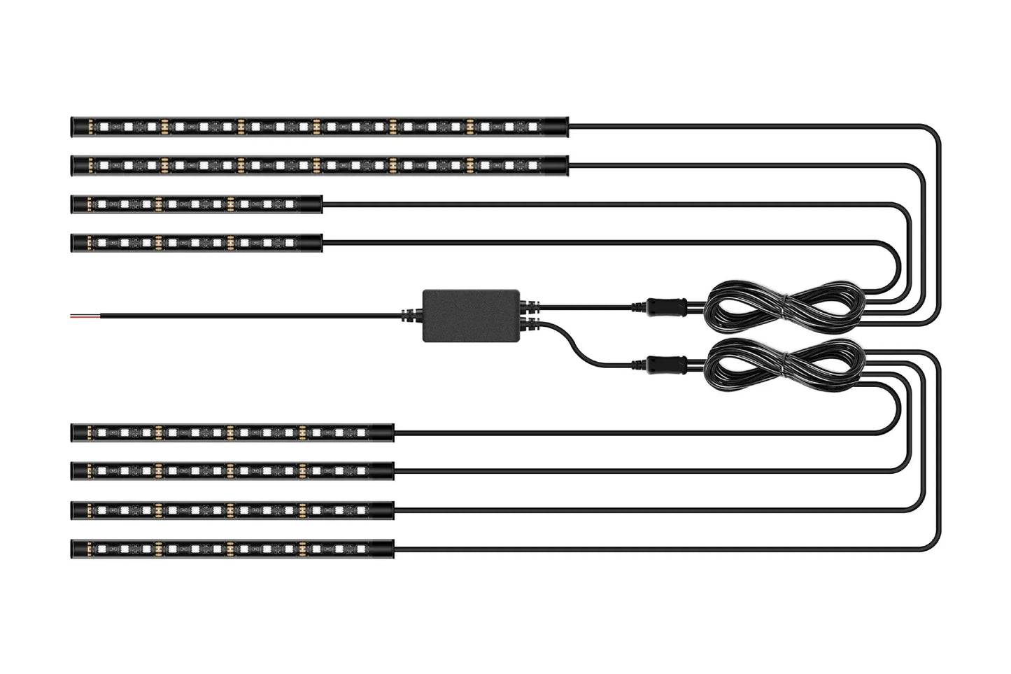 12pcs RGB APP LED Motorcycle Car Flexible Waterproof 12V Decorative Lamp Strip