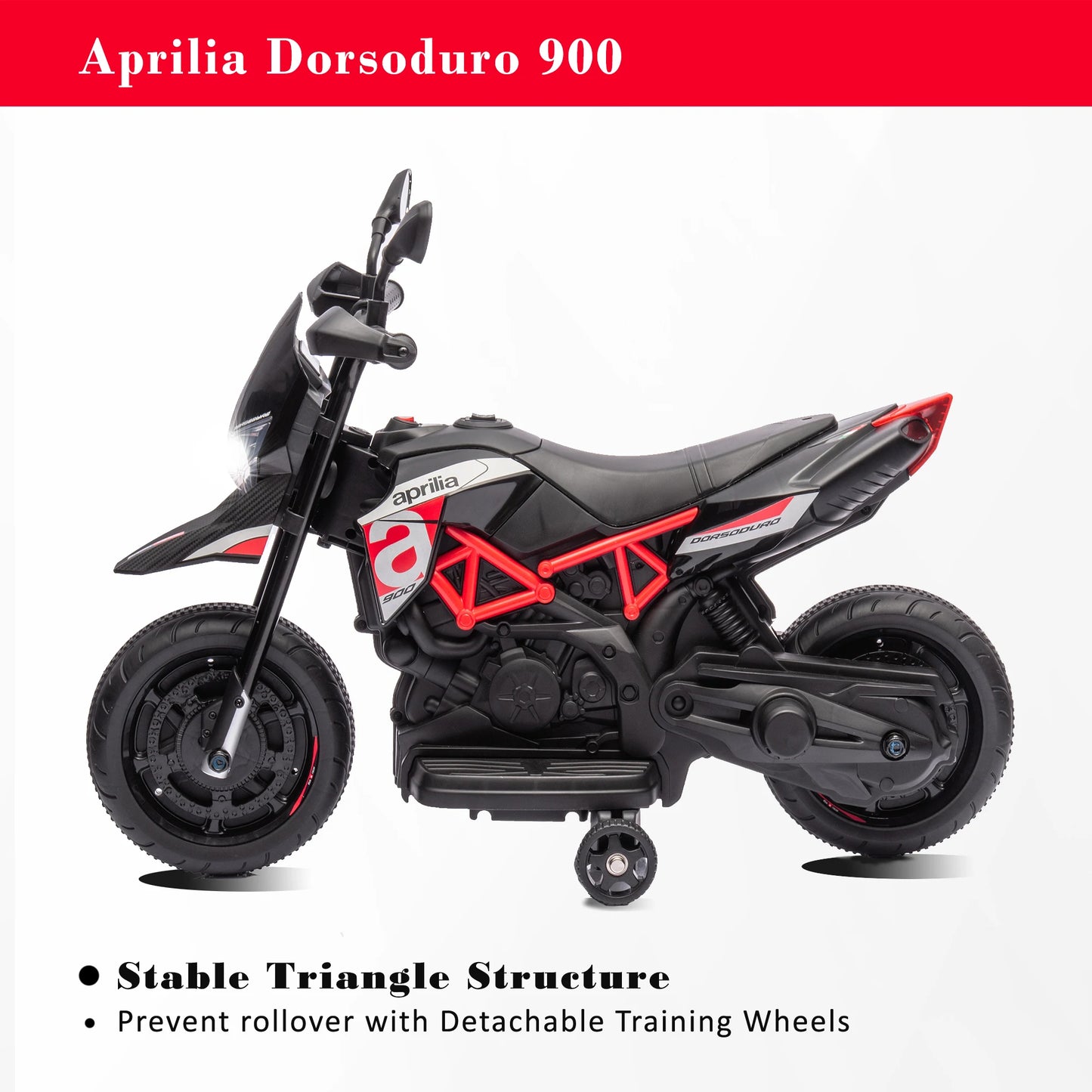 Electric Motorcycle 6V Kids Ride On Toy w/Training Wheels
