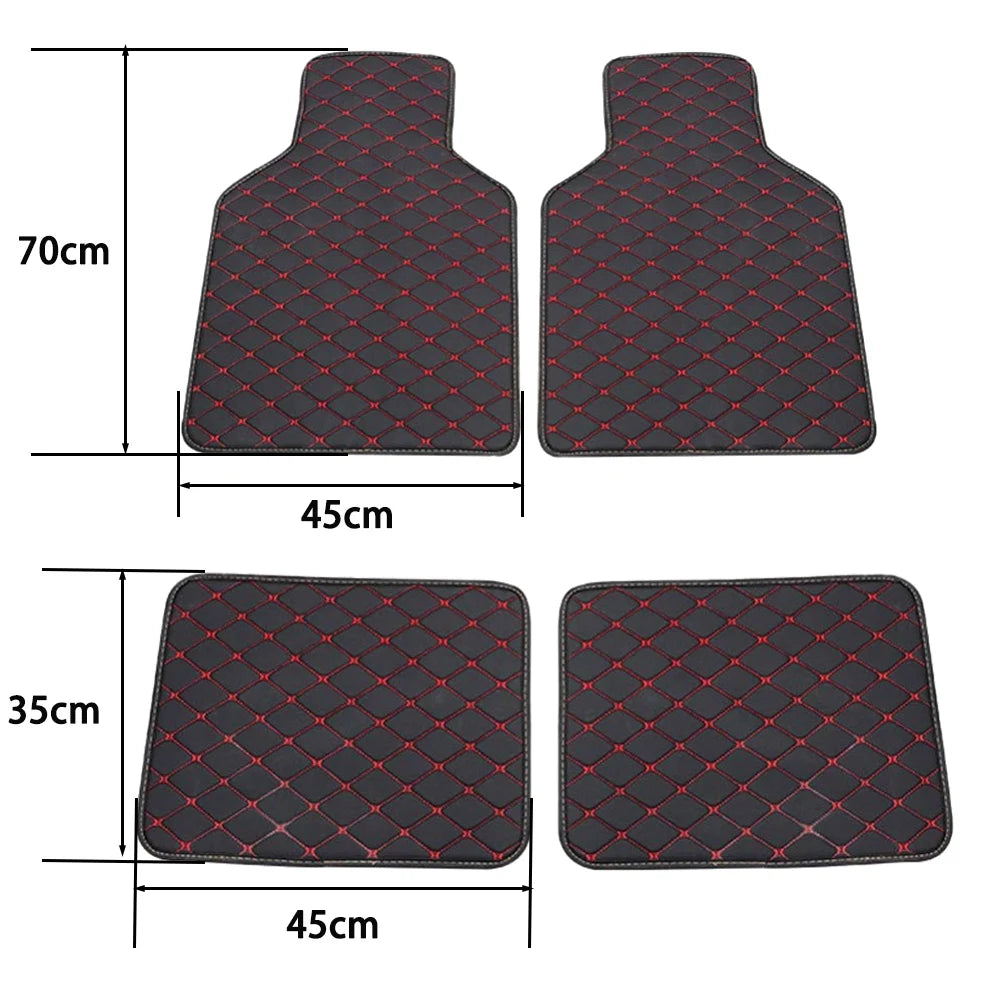 4pcs Universal Leather Car Floor Mat