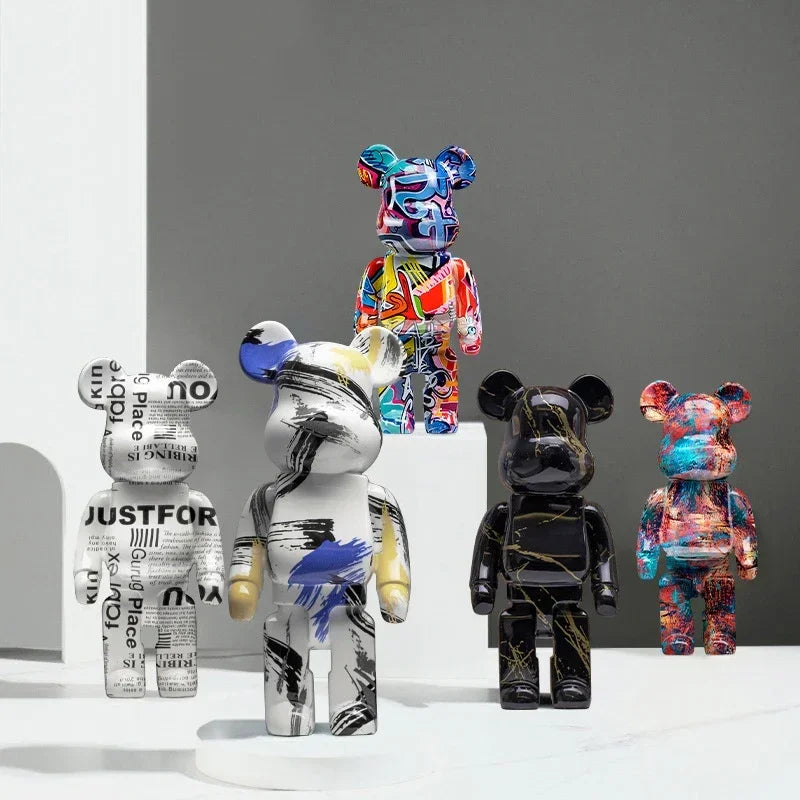 27cm/10Inches Graffiti Bear Figurine Home Decor