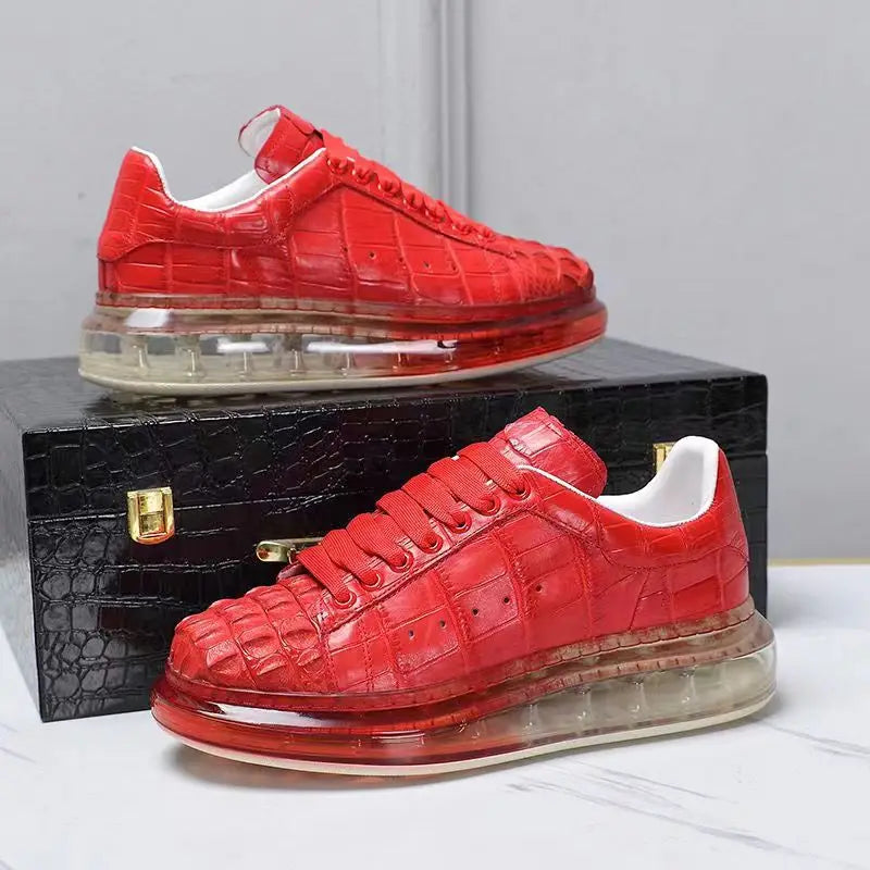 Fashion Crocodile Skin causal shoes Genuine leather Sneakers