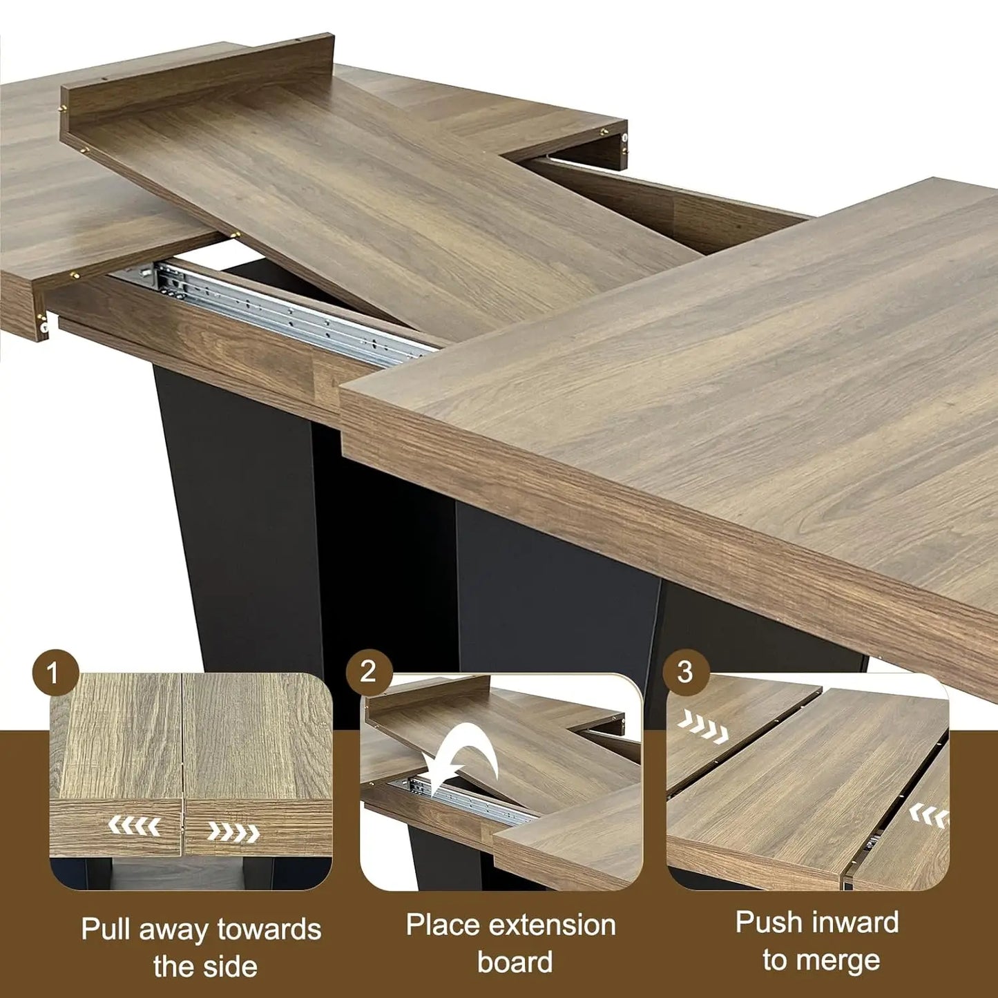 78.74" Extendable Dining Room Table for 6 8 10