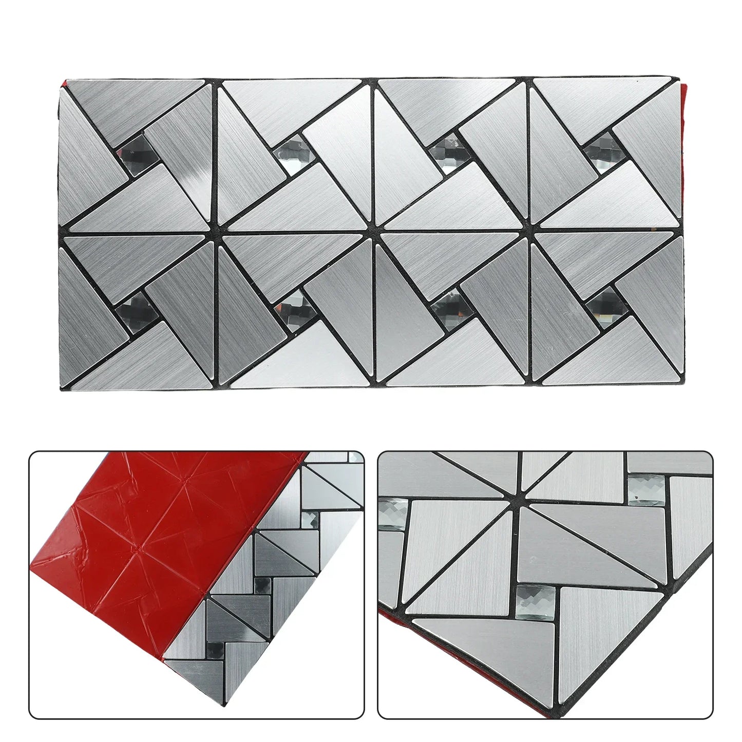 30cm Mosaic Aluminum Panel Wall Sticker Self-Adhesive Waterproof Non-Slip Wall Decals