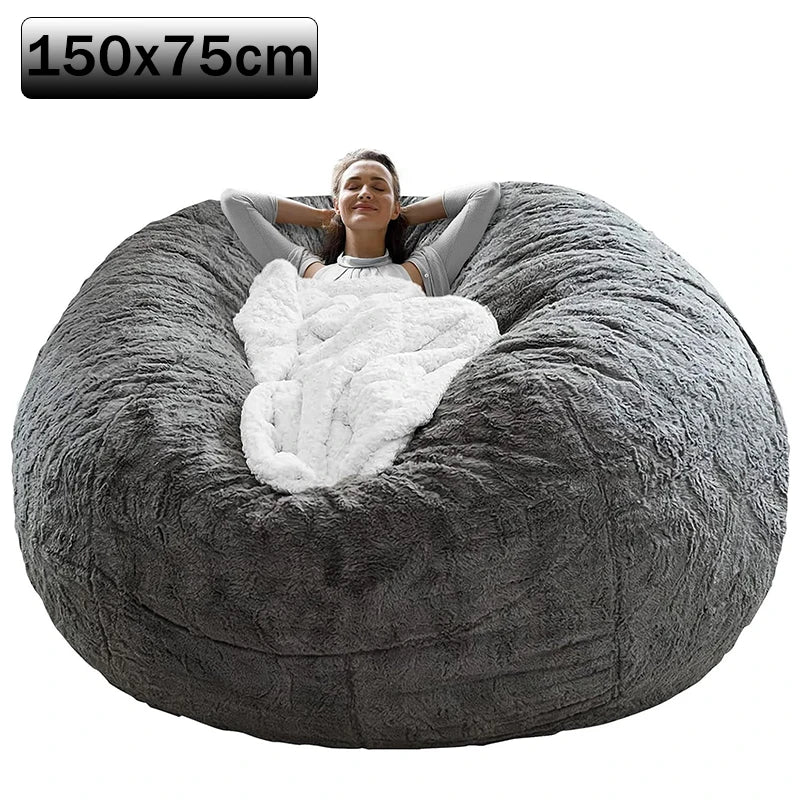 Plush Lazy Boy Faux Fur Bean Bag Sofa